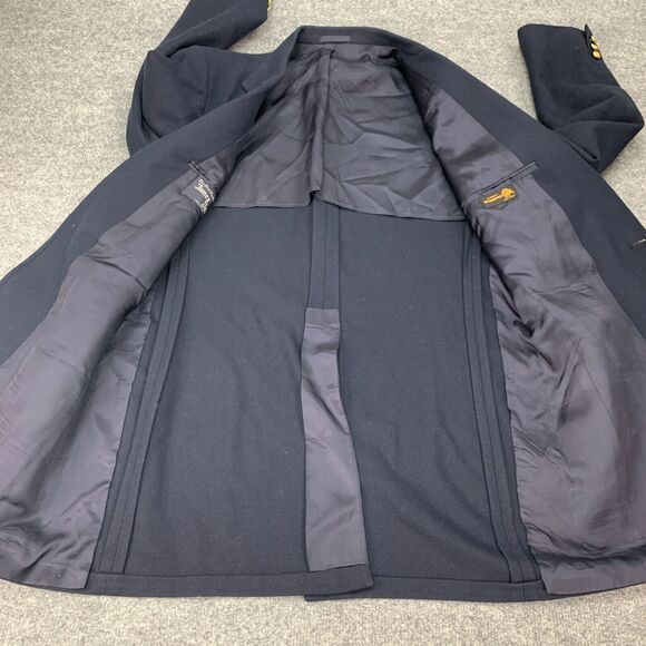 Vintage James Davis Blazer Men 42 Navy Blue Wool 2 Button Notch Lapel Sport Coat - Picture 8 of 15